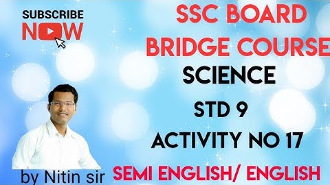 Bridge course || Semi English & English || Std 9 || Science  activity no 17 @Pioneer Tutorials