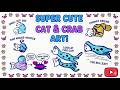 How to make easy sticker for beginner || Super cute cat & crab art @craftycorneracademy
