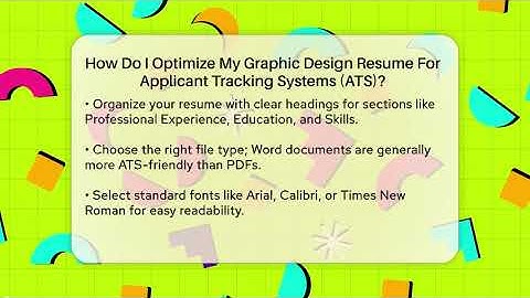 How Do I Optimize My Graphic Design Resume For Applicant Tracking Systems (ATS)?