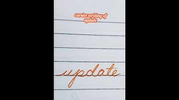 cursive writing of word "update" #handwriting #calligraphy #viralshort