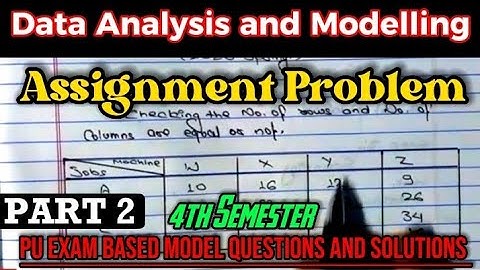 Assignment Problem || PU Exam Model Questions and Solutions || 4th Sem || Data Analysis & Modeling
