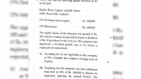 MDU MCOM -2nd sem. (Financial Management) May-2018