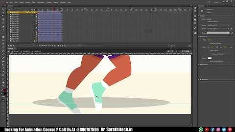 Student Work Animate cc Tutorial | How to Animate Run Cycle in Animate Cc Hindi? (Part-3)