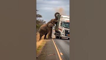 An elephant overturns a truck #elephant #shorts