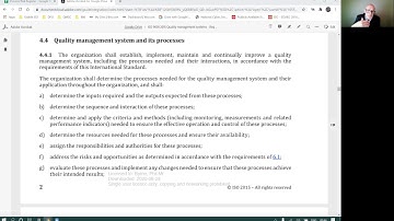 ISO 9001 Clause 4.4 The quality management system and its processes
