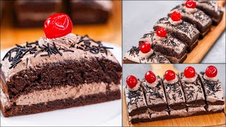 Chocolate Cream Slice Cake  Without Oven  Eggless Chocolate Pastry Cake Recipe  Noven