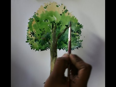 How To Sketch & Colour A Realistic Tree: Easy Way Of Tree Drawing - YouTube