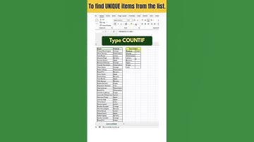 how to find unique items from excel #trendingshorts #excel #shortcutkeys #exceltips #exceltricks
