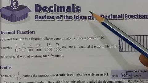 Decimals/  Exercise 6A / Class 6 / Mathematics/  ICSE