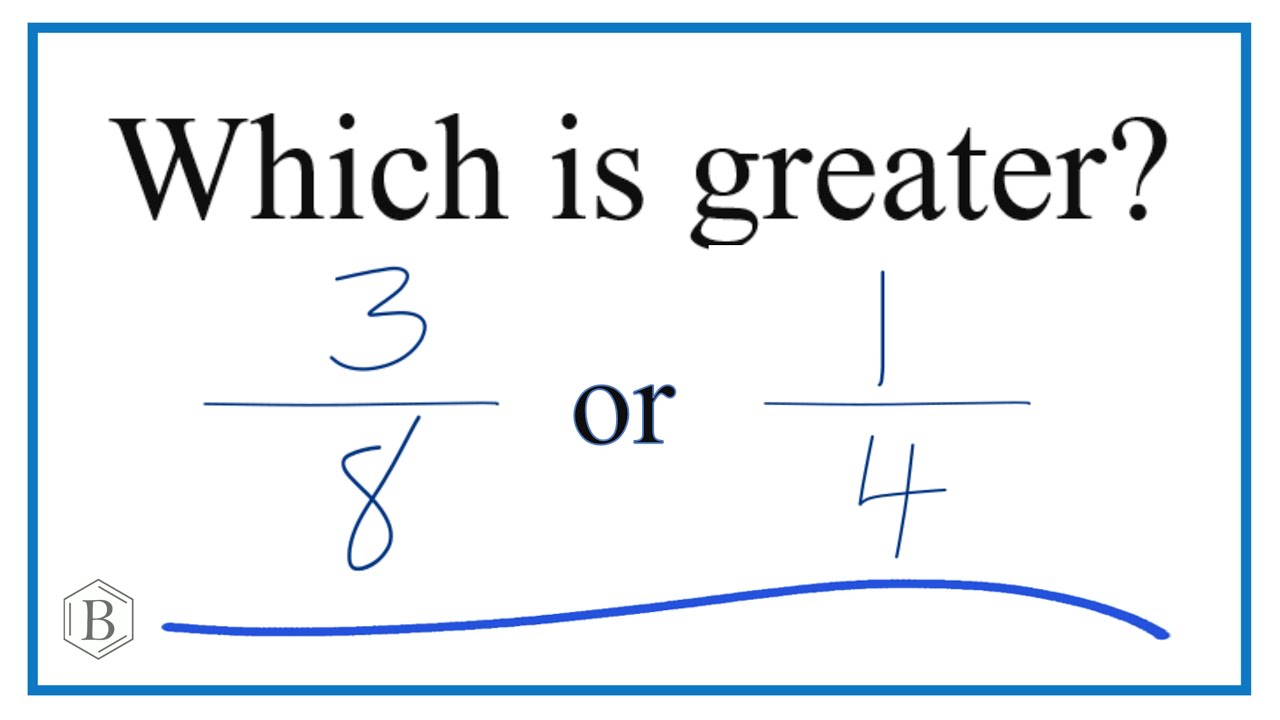 Which fraction is larger 3/8 or 1/4 ? 