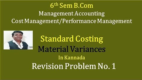 Material Variances in Kannada - Revision Class Problem -1 By Srinath Sir