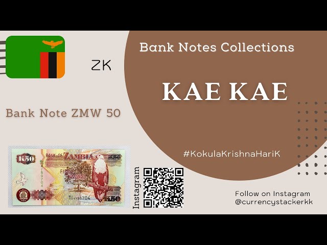 ZMW 50 | Bank Note | Fifty Kwacha |  Kae Kae | CurrencyStackerKK | Zambia | Africa class=