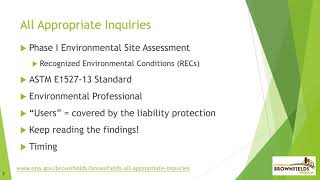 Brownfields 101 Part 1.2 Brownfield Overview Liability Protections