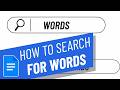 How to Search for Words in Google Docs