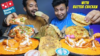 EDITOR KA BIRTHDAY Creamy Butter Chicken with Dominos Cheese Burst Pizza, Garlic Bread, Taco & Naan