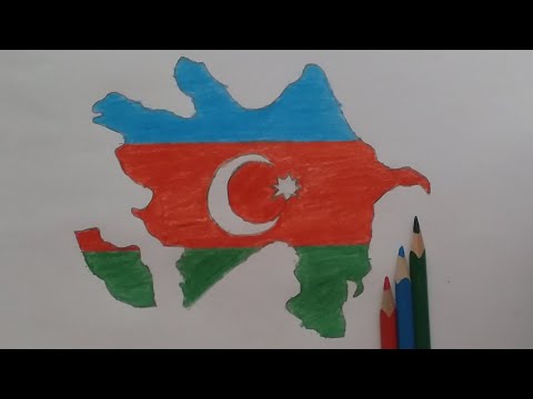 Azərbaycan xəritəsi və bayrağının rəsmi🇦🇿necə çəkilir?