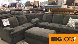 BIG LOTS FURNITURE SOFAS COUCHES ARMCHAIRS HOME DECOR - SHOP WITH ME SHOPPING STORE WALK THROUGH