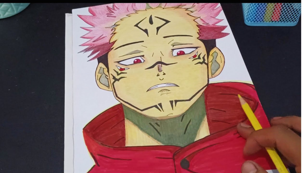 How to Draw and Color Sukuna Anime Characters || Jutsu Kaisen drawing ...