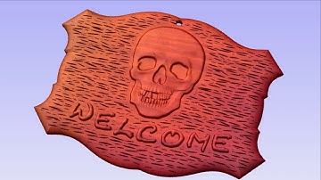 DIY How To Design a Welcome Skull Sign Design using Vectric Aspire For Machining on CNC Router
