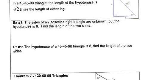7.3 special right triangles