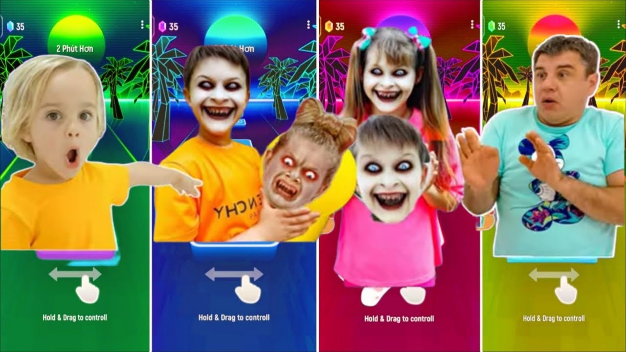 Tiles Hop - Vlad and Niki 🆚 ZombieDiana 🆚 Zombie Roma 🆚 Like Nastya 🎶 Tiles Hop EDM Rush