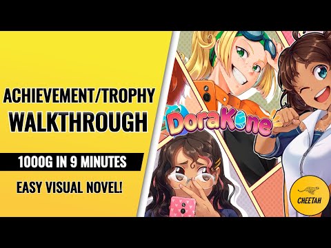 DoraKone - Achievement / Platinum Trophy Walkthrough (1000G IN 9 MINUTES) EASY VISUAL NOVEL!