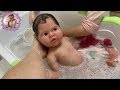 *NEWBORN BABY'S FIRST BATH* REBORN ROLEPLAY with SILICONE BABY