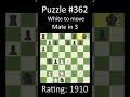 Daily chess puzzle no362 shorts