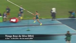 Thiago Braz da Silva (BRA) winning the gold medal at the 2016 Olympic Games jumping 6.03m!!.