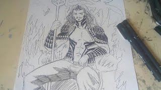 Speed Drawing Arthur Curry-Aquaman(Liga da Justiça)