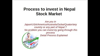 Video 1.Detail process to invest in Nepal Stock market / नेपाली सेयर बजार मा लगानी गर्ने प्रकृया ?