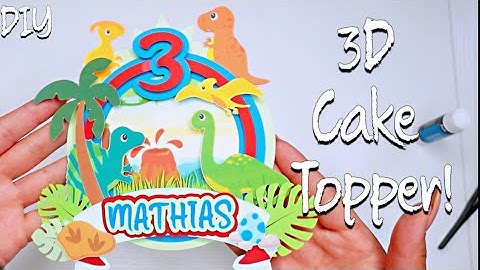 DIY: How to make a layered Dinosaur Birthday Cake Topper with Cricut !