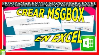 53 ❤️ Como CREAR 🔥 MSGBOX en EXCEL VBA 🥇 MSGBOX solicita RESPUESTA 🔴 Distintos TIPOS MSGBOX
