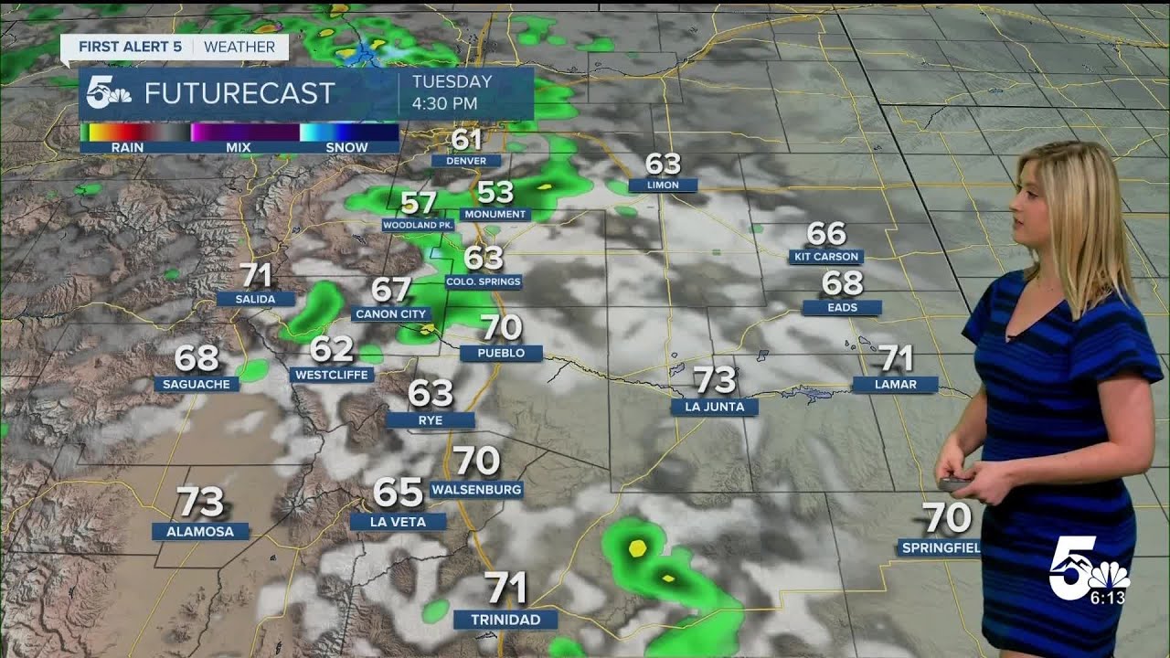 60s and 70s on Tuesday with spotty afternoon rain showers in southern ...
