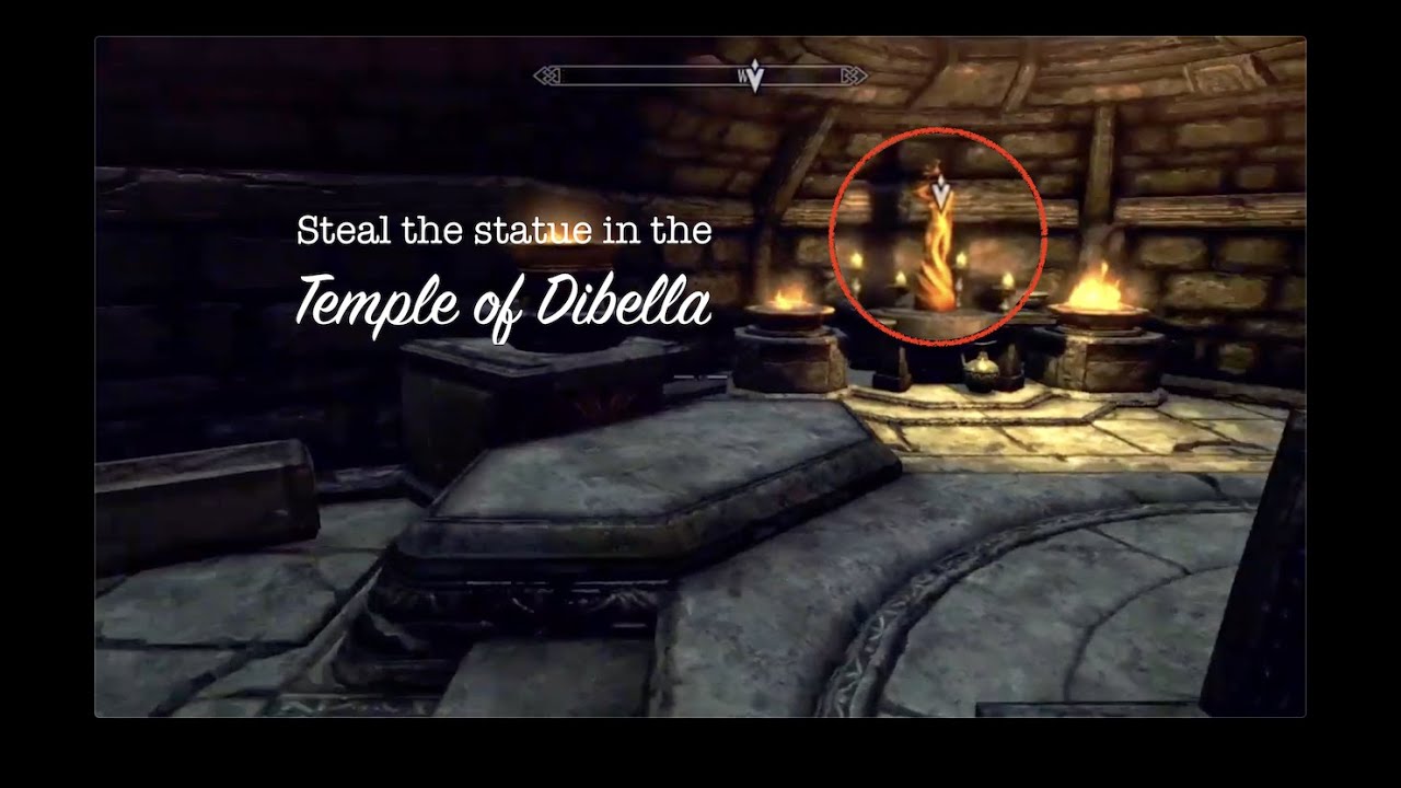Steal the Statue in the Temple of Dibella Skyrim SE YouTube