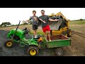 Hudson digs up rock and finds abandoned barns | Tractors for kids