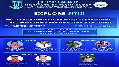 EXPLORE JIT  AN INSIGHT INTO VARIOUS DISCIPLINES