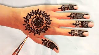 Very easy simple dotted Mandala Mehndi Design Trick For Back Hand-Mehandi ka Design