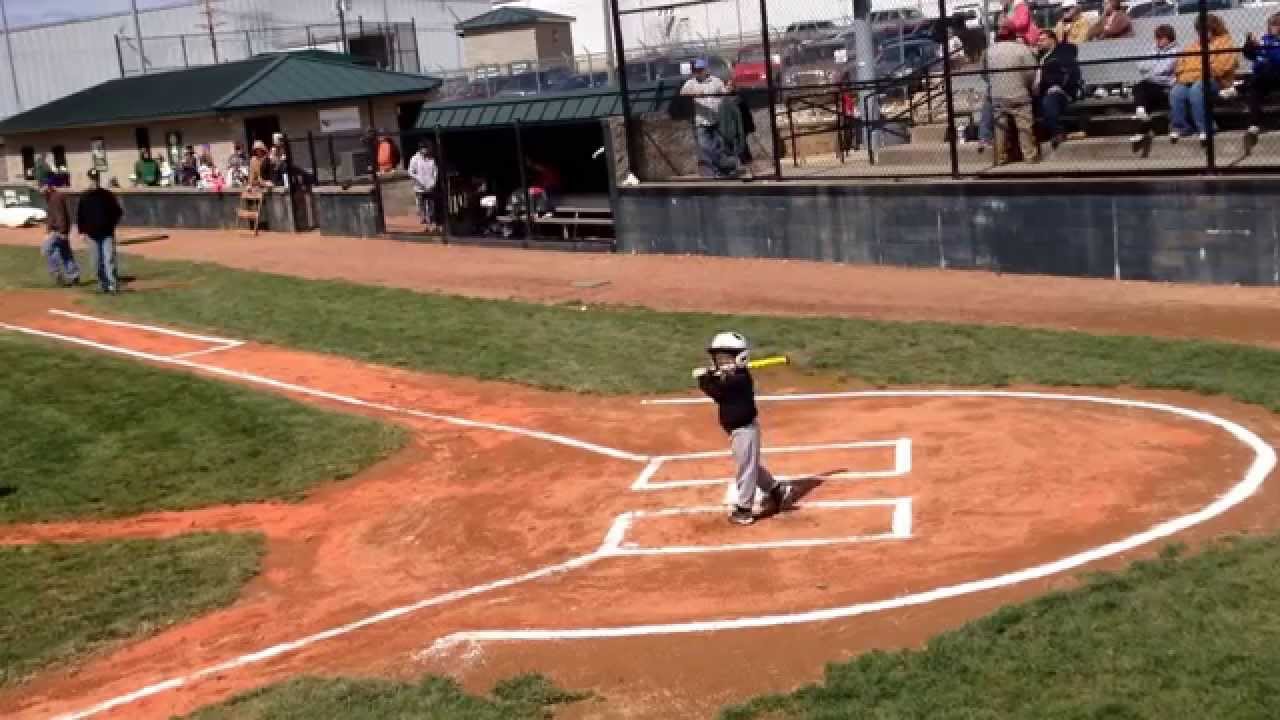 First hit of 2014 teeball season for Brooks Arnold Little League 3