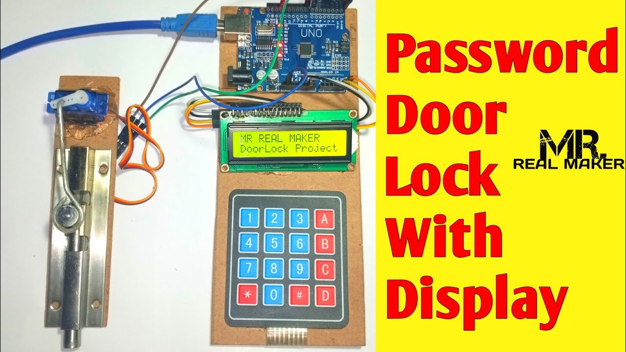 Password Door Lock Project With 16×2 LCD For Home Door From Arduino UNO ...