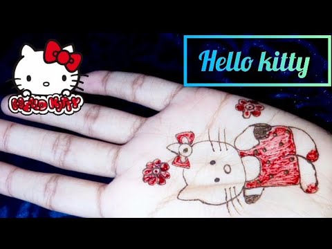 Cute 'Hello Kitty' Henna design 💞 |kids mehendi| 2023 viral - YouTube
