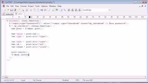 jQuery Tutorial - 197 - Show/hide password in field