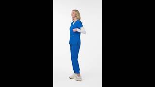 Koi Next Gen Hustle Heart Womens Scrub Top Royal Blue Youtube Shorts