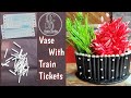 train tickets craft idea flowers pot home decor craft