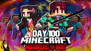 Surviving 100 Days as Demon & Slayer in Duo Hardcore Minecraft... Here's What Happened!