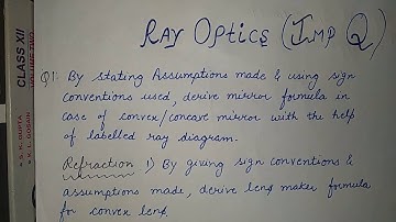 Unit 6 RAY OPTICS | PHYSICS 12  IMPORTANT QUESTIONS |All Boards| Pseb |Cbse