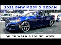 2022 BMW M550iX Sedan ! Quick Walk Around of this German 4 Door Sports Sedan! Wow, that color !