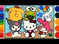 Hello Kitty and Friends Jelly Coloring &amp; Painting | DIY Jelly gift idea, Kuromi handmade sticker