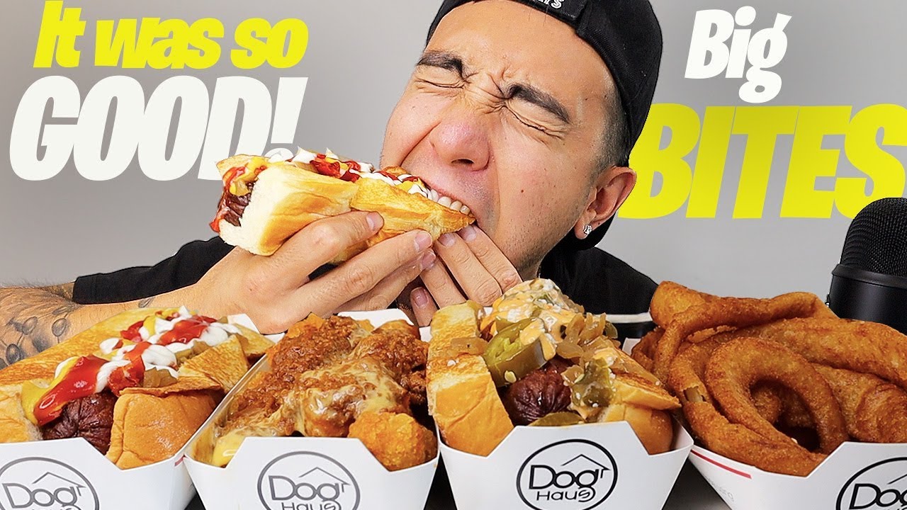 Chilli Cheese Tater Tots + Downtown + Old Town Hot Dog (DogHaus Mukbang)