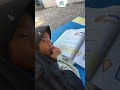 Terlihat lelah anak yatim ini tertidur ketika belajar